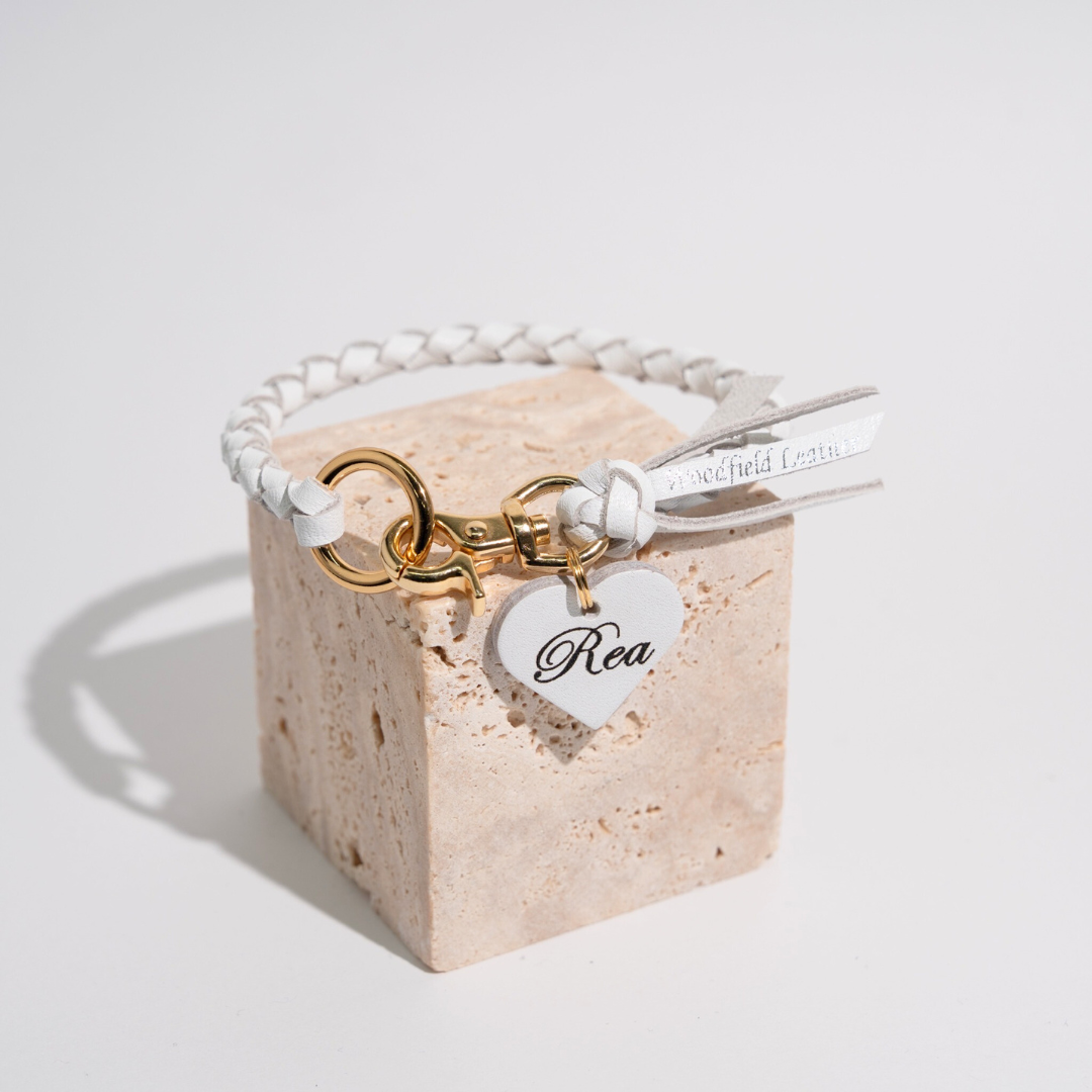 レザー編み込み犬用首輪 メタル装飾付き㉞ レザー編み込み犬用首輪 メタル装飾付き㉞