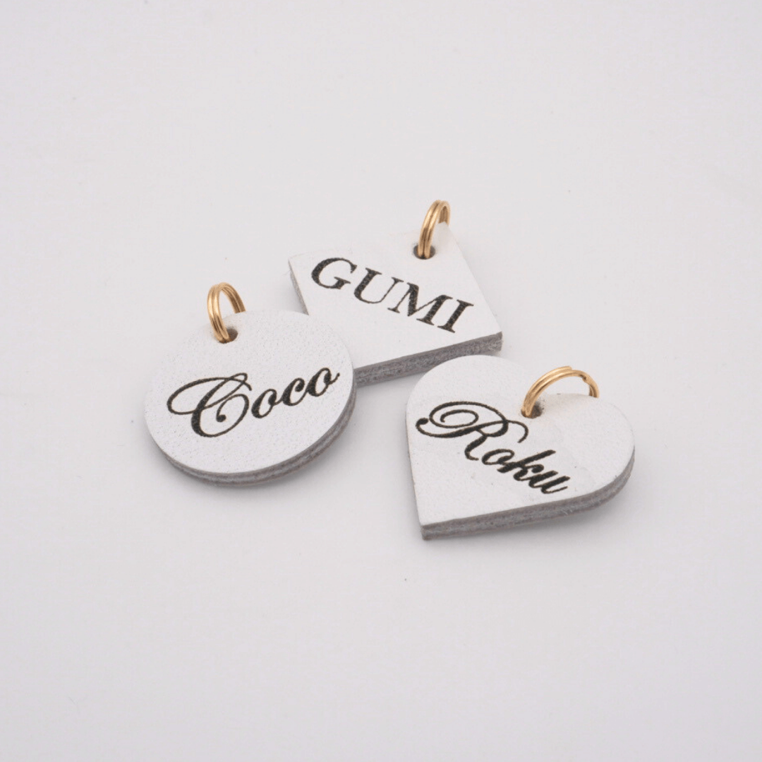 本革の犬用迷子札 おしゃれネームプレート 可愛い名札