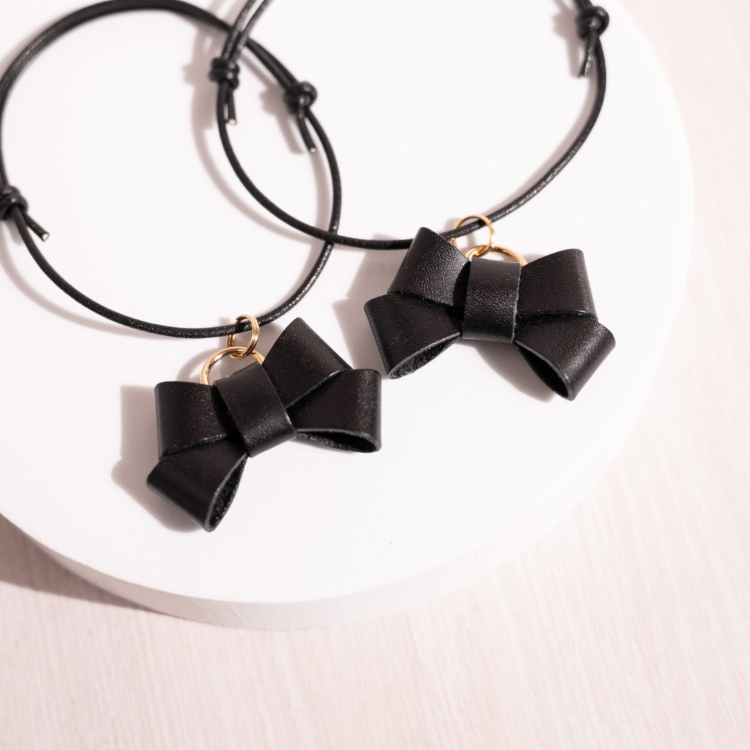 本革の犬用リボン ネックレスに使えるおしゃれアクセサリー 可愛い