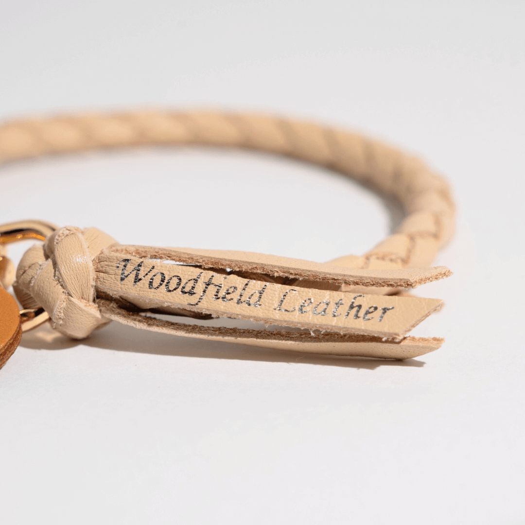 編み込みレザーリード ベージュ　Woodfield Leather Studio リード – Woodfield Leather Studio