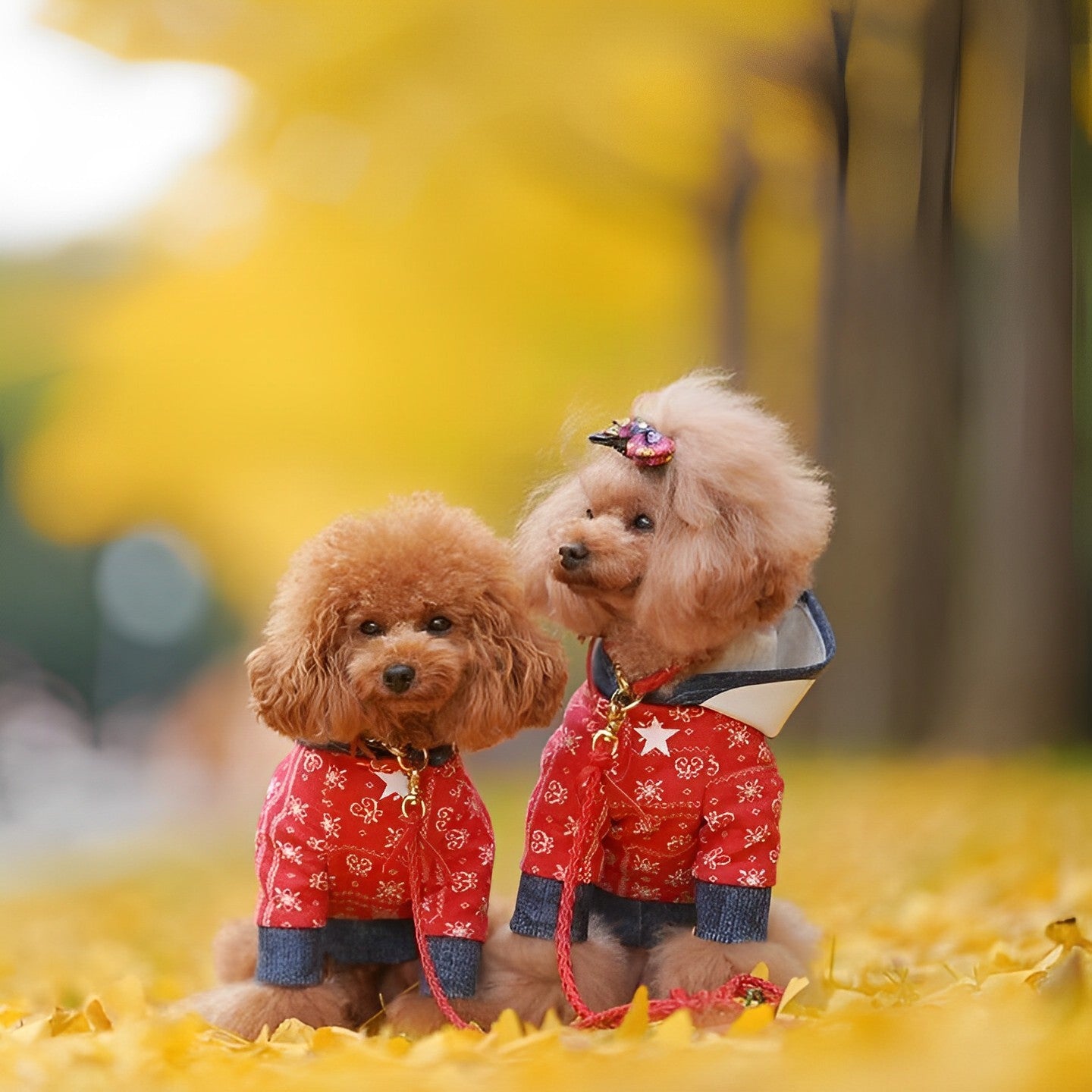 本革の犬用リード おしゃれで人気 可愛いおすすめレザー(赤色/全17色